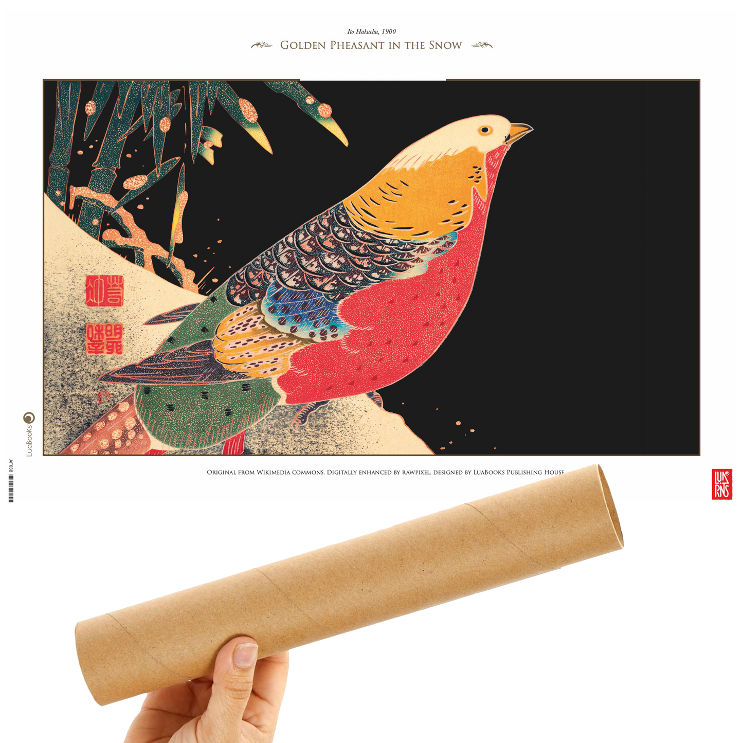 Faisán dorado en la nieve de Itō Jakuchū - Print 30x45cm