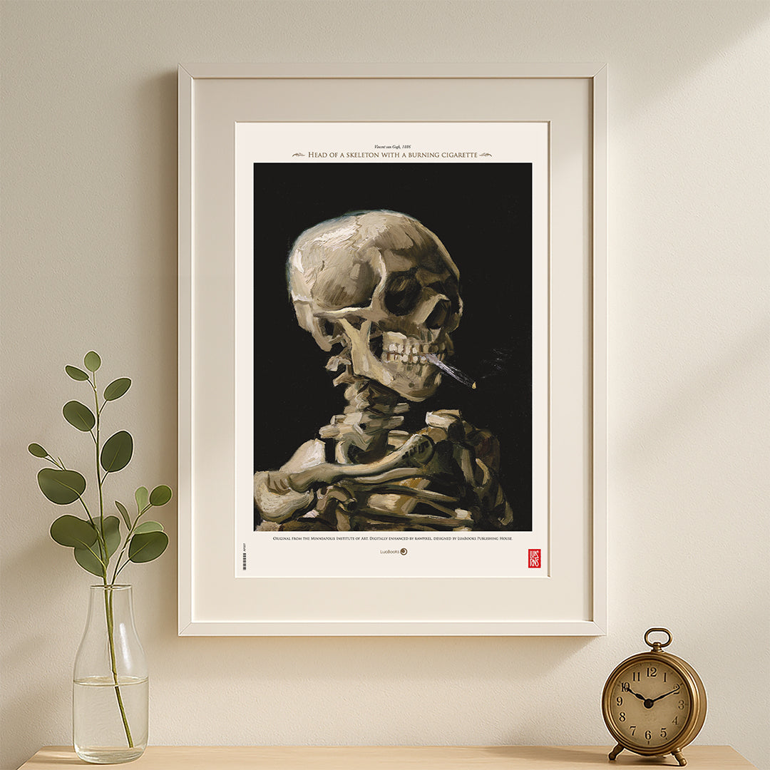 Cabeza de esqueleto con un cigarrillo encendido de Vincent van Gogh- Print 30x45cm