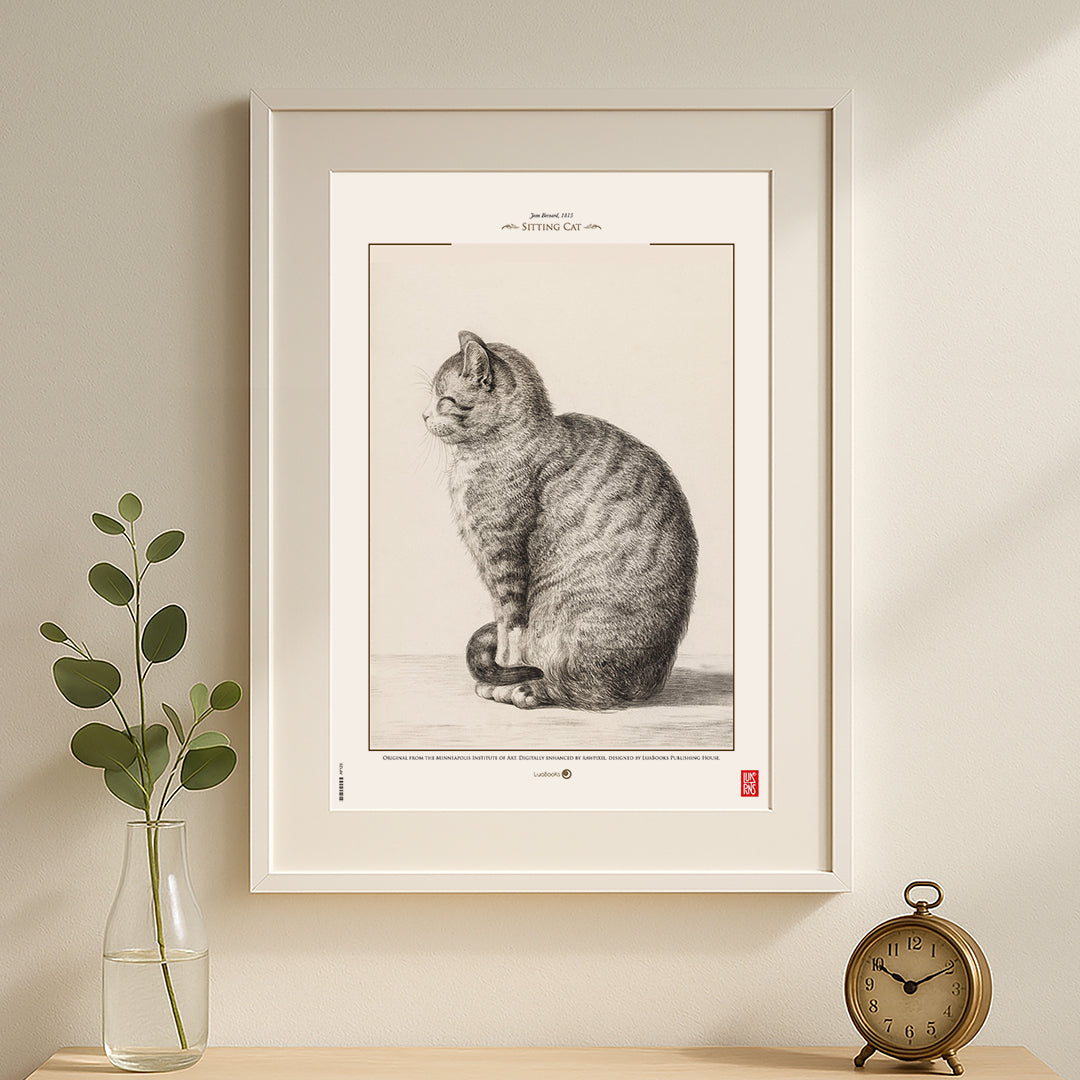 Sitting Cat de Jean Bernard - Print 30x45cm